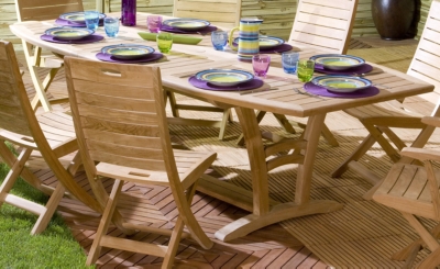 Table rectangulaire Rubis Teck TFT ovalisée ...